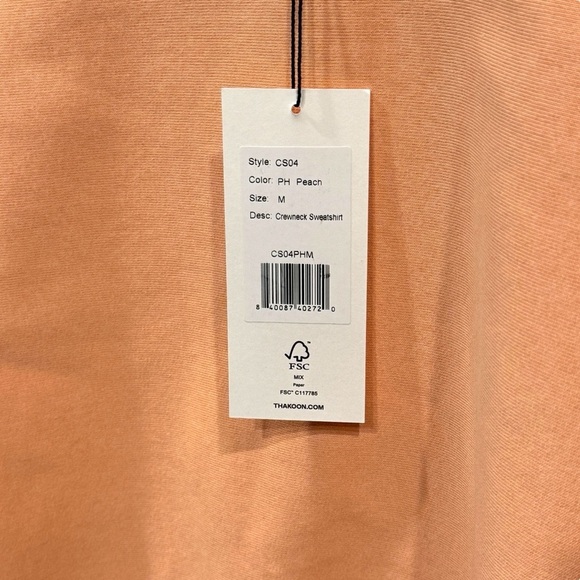 THAKOON Peach Long Sleeve Crewneck Sweatshirt Size M - Picture 8 of 10
